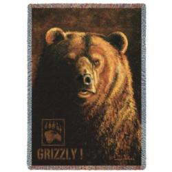 Shadow Beast Grizzly Bear Tapestry Throw